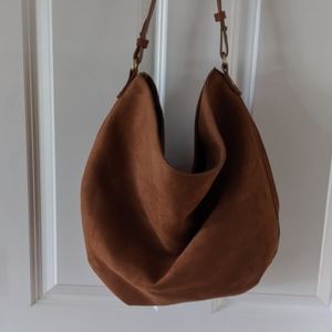 Faux suede bucket bag